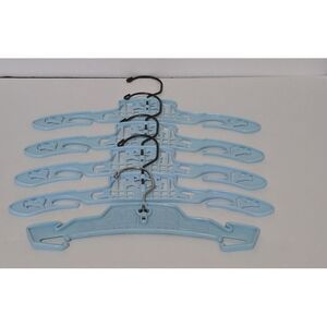 4 Vintage Clarolyte Plastic‎ Clothes Hangers Lambs Blue + 1991 GERBER Baby USA